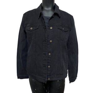 Justfab Black Denim Jean Jacket Size Small